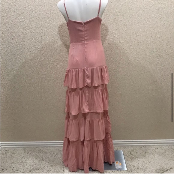 NEW Reformation Foxglove Pink Ruffle Maxi Dress - Picture 5 of 7
